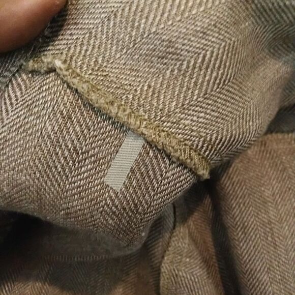 Tin Lizzie Sz 2X 100% Linen Herringbone Open Front Jacket Capsule Minimalist - Picture 10 of 11